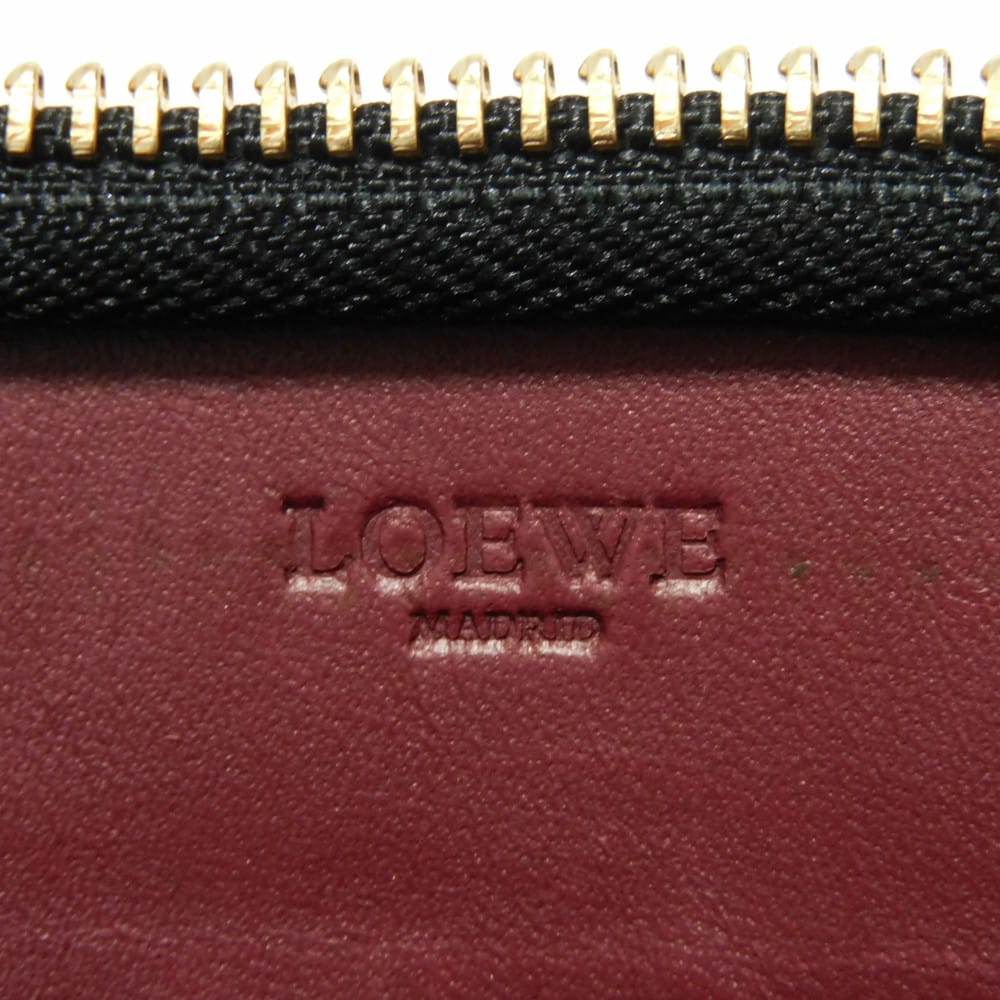 LOEWE Long Wallet Purse 113N95.F13 Goatskin black anagram Amazona Zip Around Wallet