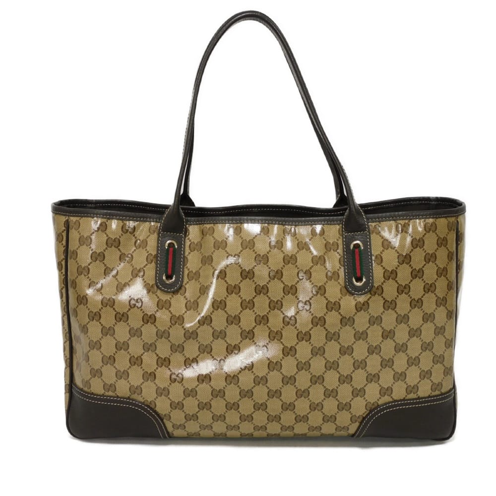 GUCCI Tote Bag 293589 GG Crystal Canvas (Plastics finish) beige Sherry GG Crystal Tote