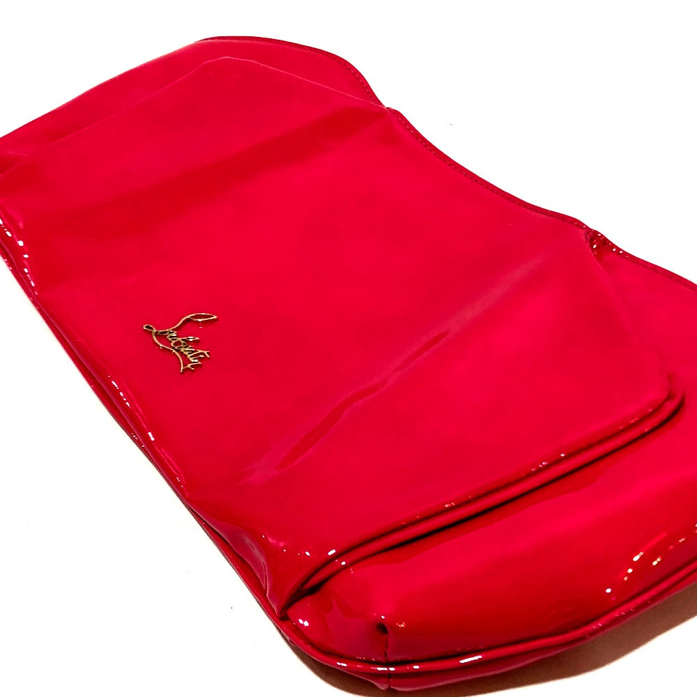 Christian Louboutin Clutch bag Patent leather Red enamel Party bag Women Used Authentic