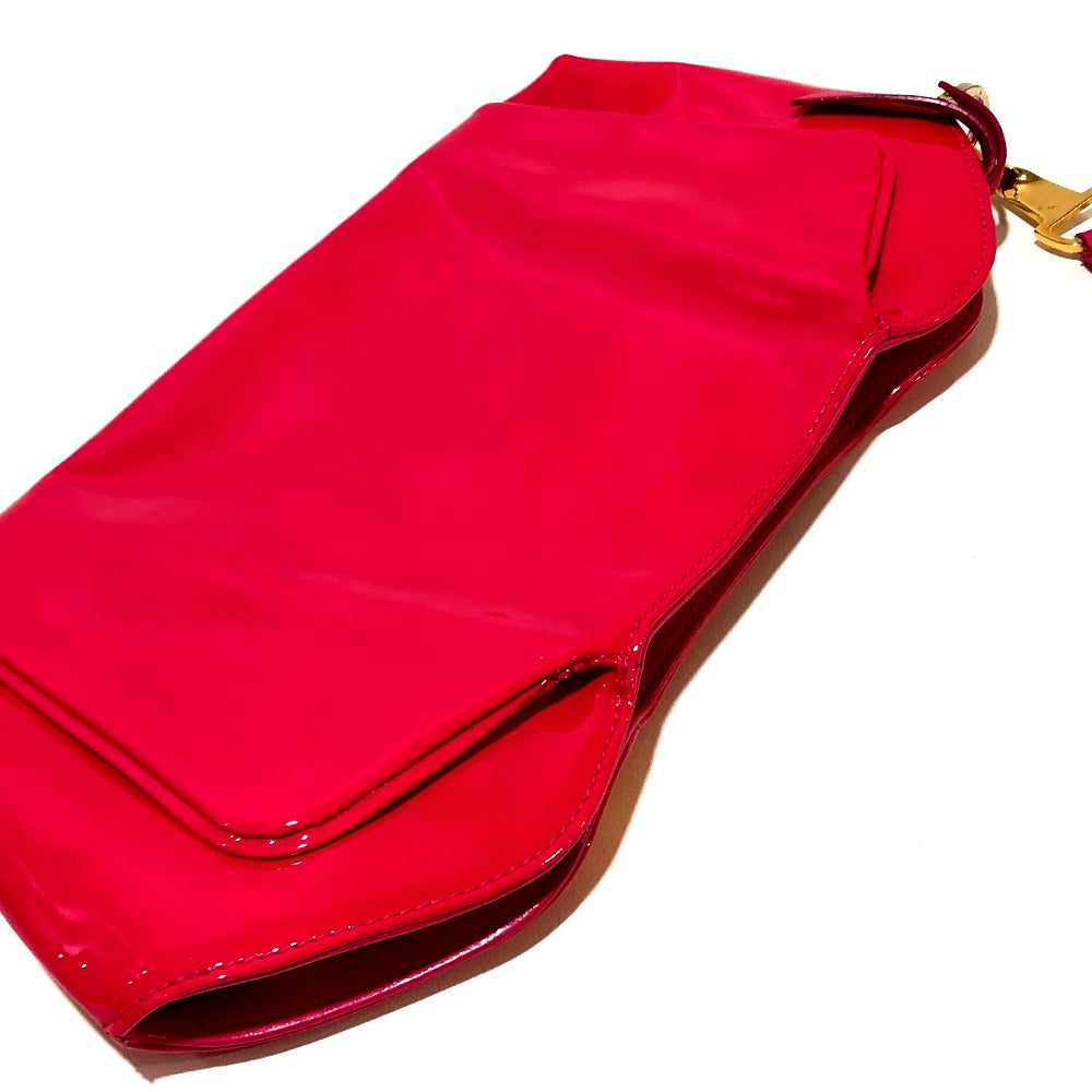 Christian Louboutin Clutch bag Patent leather Red enamel Party bag Women Used Authentic