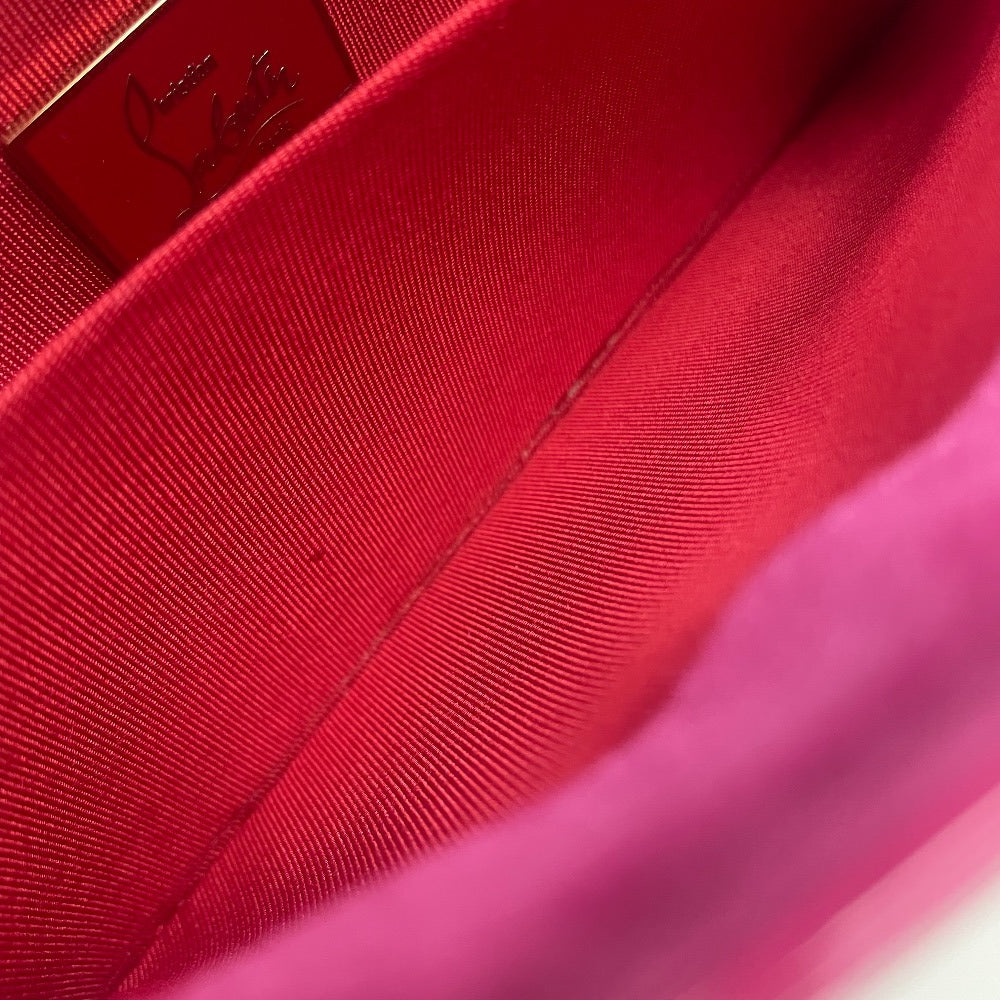Christian Louboutin Clutch bag 1120586 Calfskin/patent leather/suede Brown x pink By color Riviera Women Used Authentic