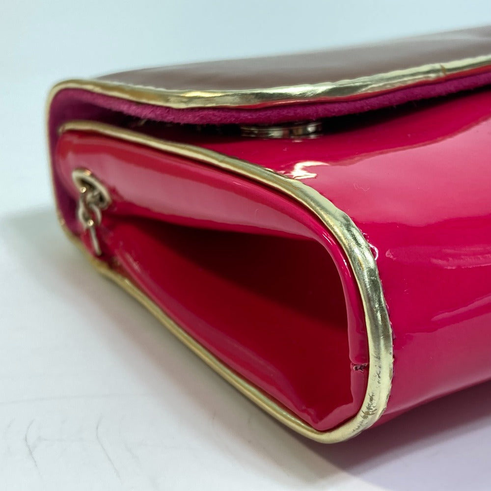 Christian Louboutin Clutch bag 1120586 Calfskin/patent leather/suede Brown x pink By color Riviera Women Used Authentic
