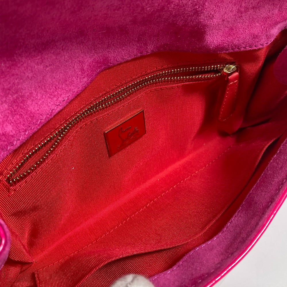 Christian Louboutin Clutch bag 1120586 Calfskin/patent leather/suede Brown x pink By color Riviera Women Used Authentic