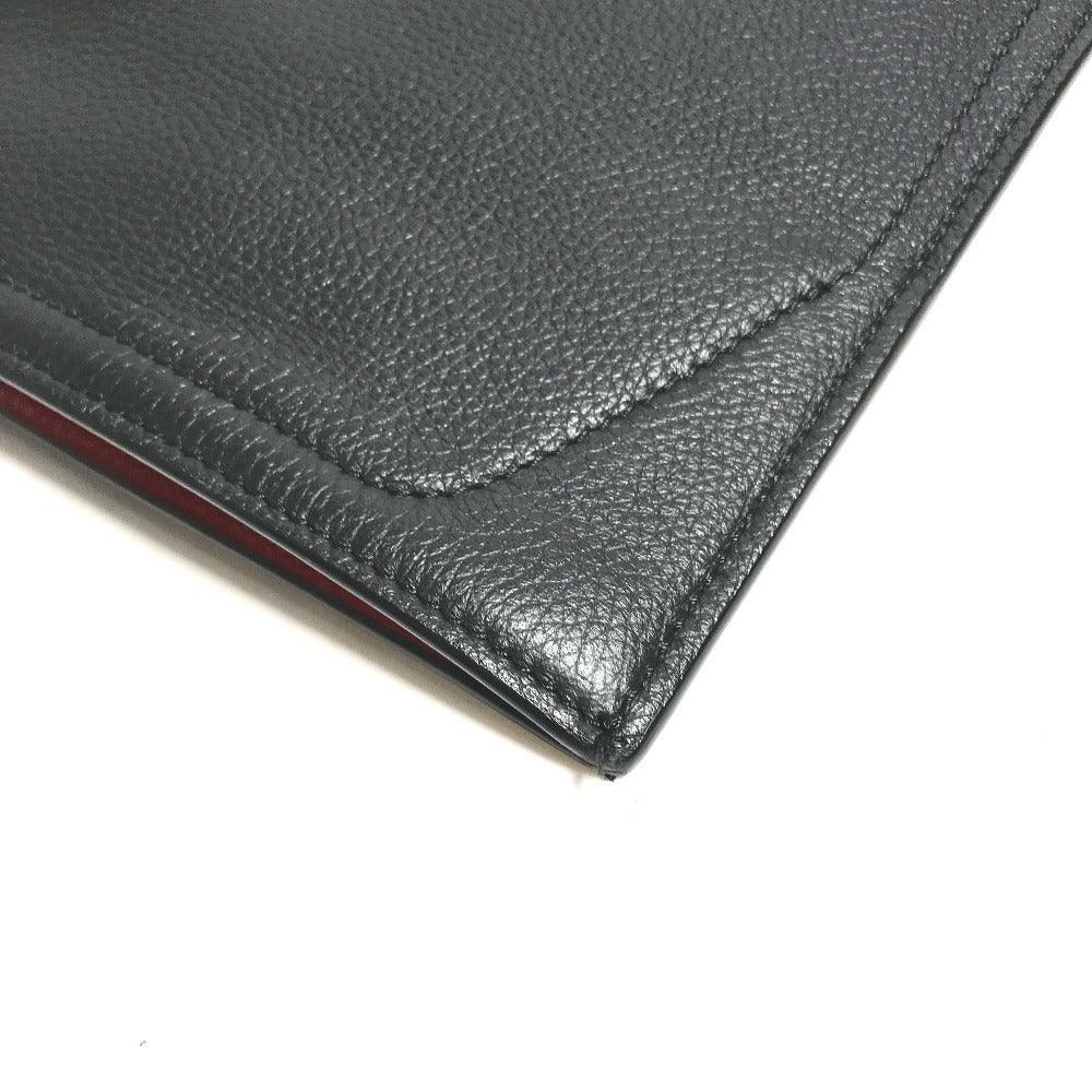 Christian Louboutin Handbag Rubber / leather black Two fold logo mens Used Authentic
