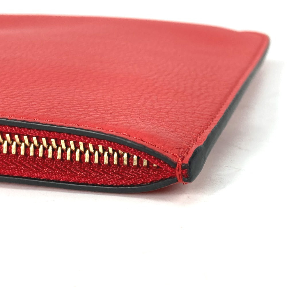 Christian Louboutin Clutch bag 1185073 leather black Heart charm with logo Women Used Authentic