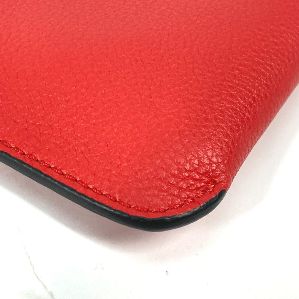 Christian Louboutin Clutch bag 1185073 leather black Heart charm with logo Women Used Authentic