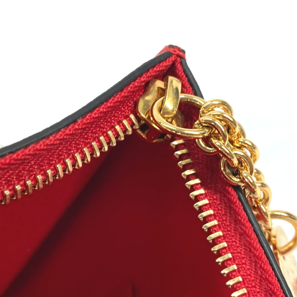 Christian Louboutin Clutch bag 1185073 leather black Heart charm with logo Women Used Authentic