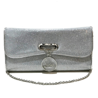 Christian Louboutin Clutch bag 1145132 PVC Silver Glitter Riviera Women Used Authentic