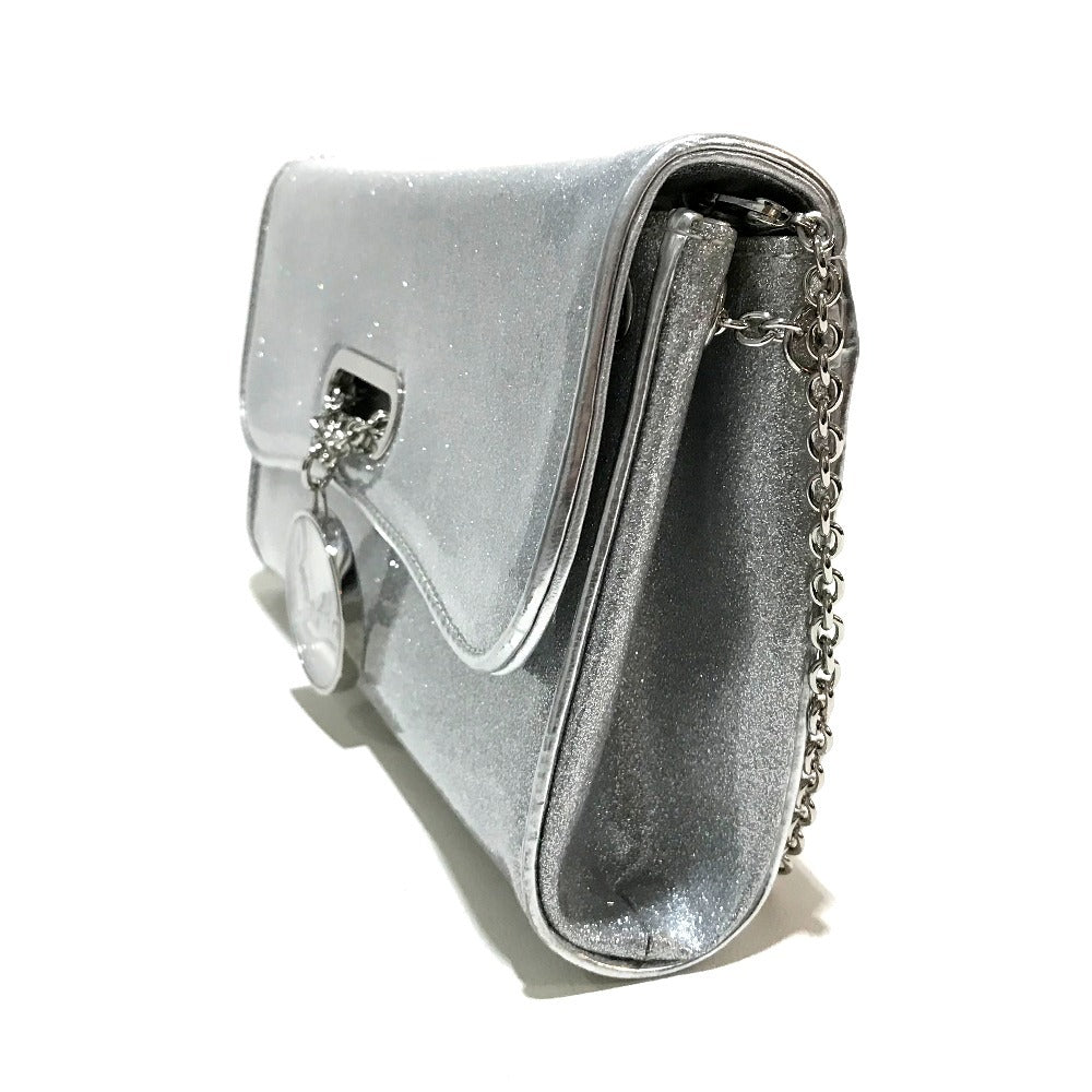 Christian Louboutin Clutch bag 1145132 PVC Silver Glitter Riviera Women Used Authentic