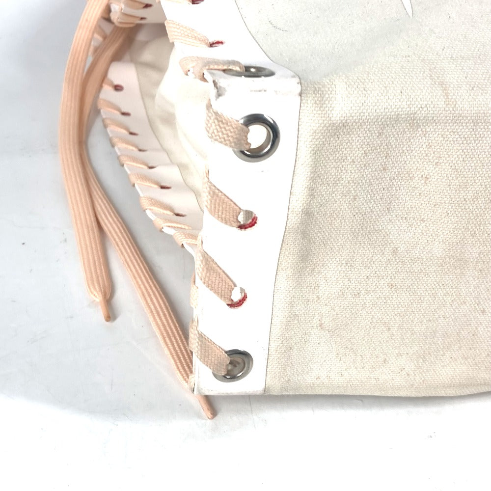 Christian Louboutin Shoulder Bag Canvas / leather white Vertical Tote Bag CABALACE Women Used Authentic