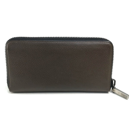 Christian Louboutin Long Wallet Purse 1175060 Calf leather Brown Studs logo Panettone mens Used Authentic