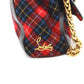 Christian Louboutin Shoulder Bag Canvas / leather Red Check Pattern Sweet charity Women Used Authentic
