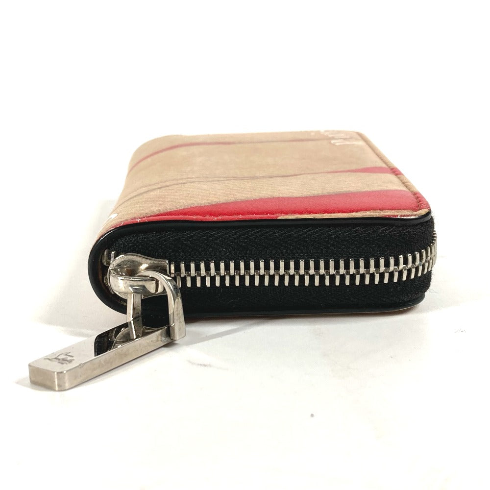 Christian Louboutin Coin case leather beige Wallet Coin Pocket craft logo Women Used Authentic