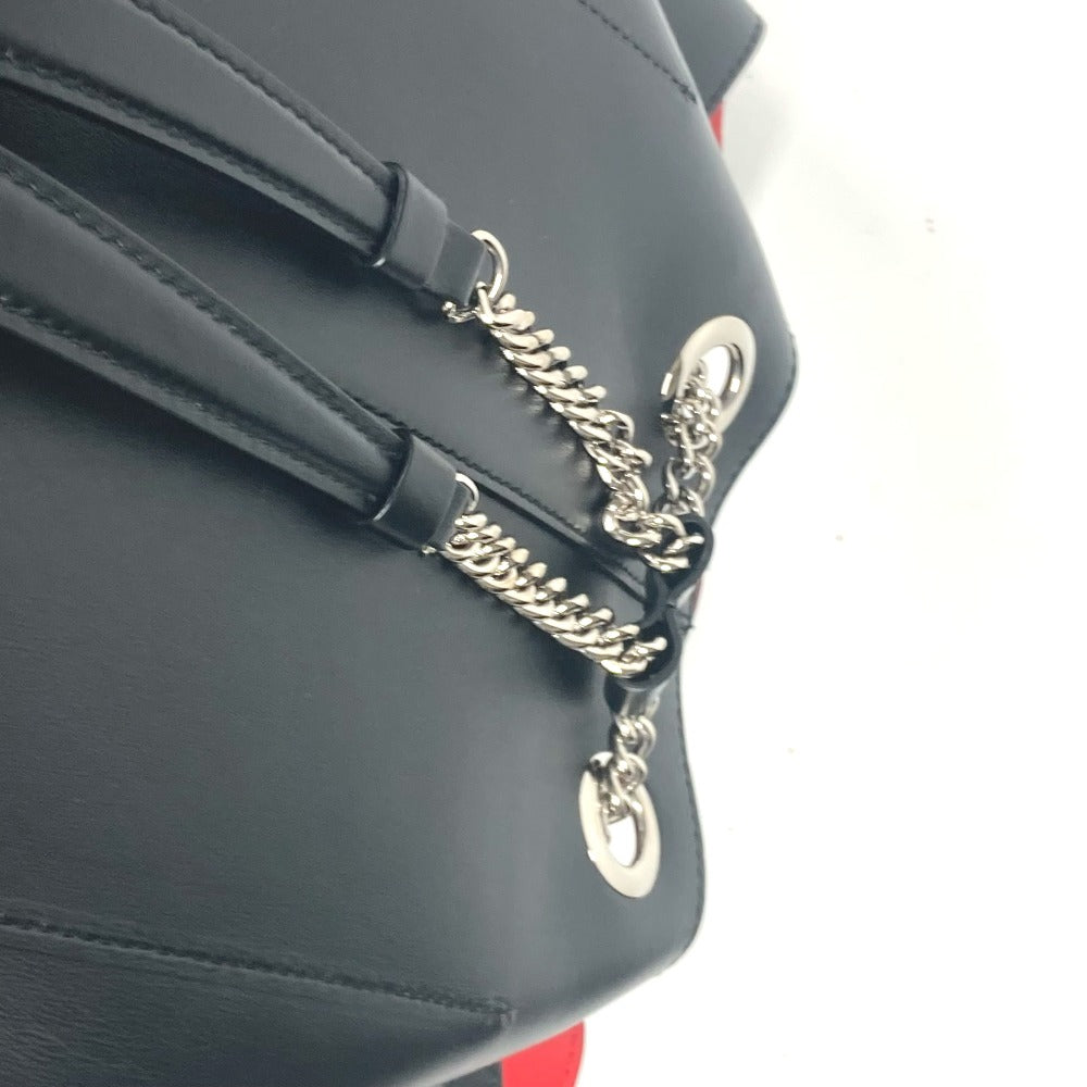 Christian Louboutin Backpack leather black Sequin logo MARIE JANE Women Used Authentic