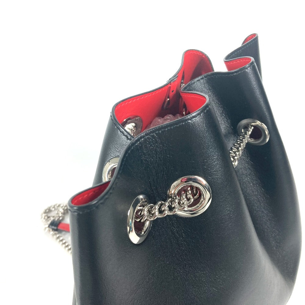 Christian Louboutin Backpack leather black Sequin logo MARIE JANE Women Used Authentic