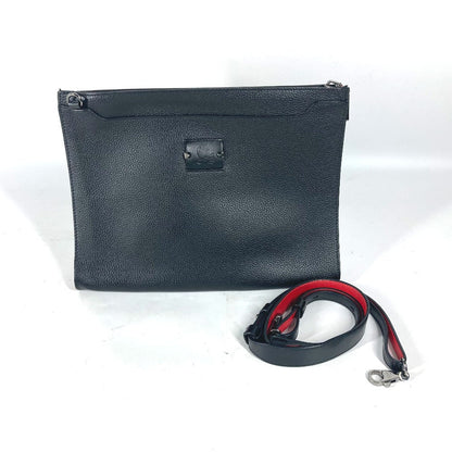 Christian Louboutin Shoulder Bag leather black Crossbody logo SKY Sky mens Used Authentic
