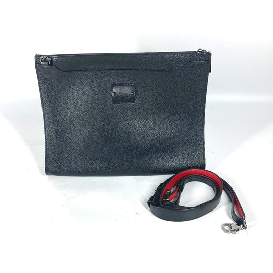 Christian Louboutin Shoulder Bag leather black Crossbody logo SKY Sky mens Used Authentic