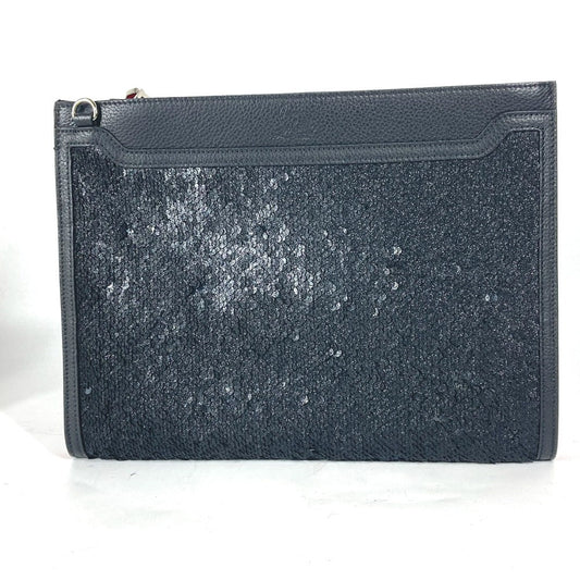 Christian Louboutin Shoulder Bag leather black SKY Sky Sequins Women Used Authentic