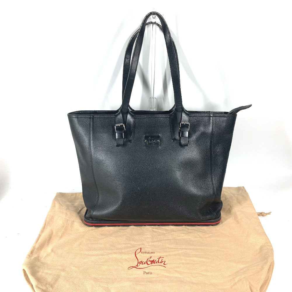 Christian Louboutin Tote Bag leather black Kabyker Small Logo Badge mens(Unisex) Used Authentic