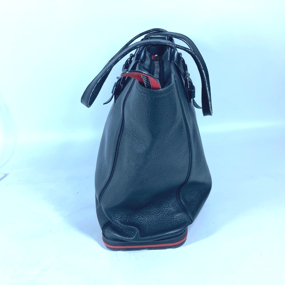 Christian Louboutin Tote Bag leather black Kabyker Small Logo Badge mens(Unisex) Used Authentic