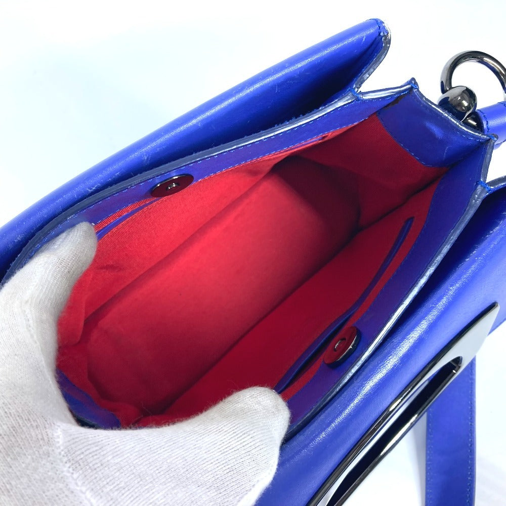 Christian Louboutin Shoulder Bag leather blue logo