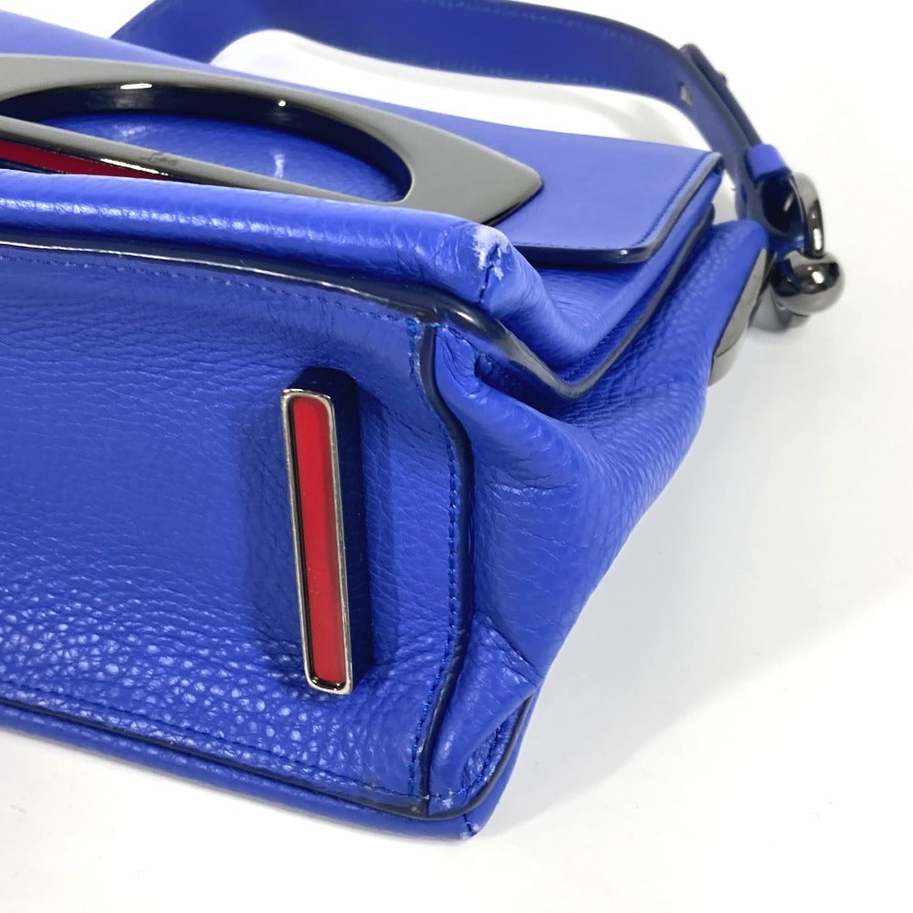 Christian Louboutin Shoulder Bag leather blue logo