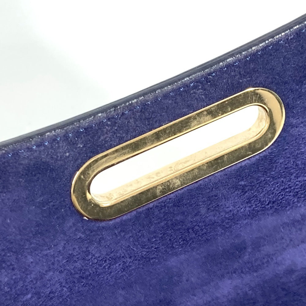 Christian Louboutin Shoulder Bag Patent leather Navy Chain bag, 2WAY bag, clutch bag, flap logo riviera