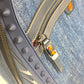 Christian Louboutin Backpack denim blue logo studs