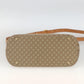 CELINE Two Way Macadam Canvas HandBag Beige Gold
