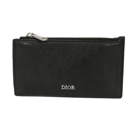 Dior Coin case 2ESBC250VPD_H03E Smooth scarf skin black Oblique Galaxy Zip card holder