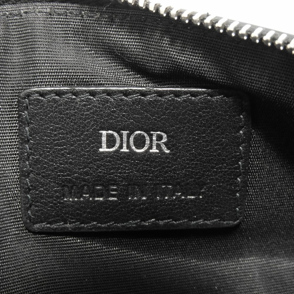 Dior Coin case 2ESBC250VPD_H03E Smooth scarf skin black Oblique Galaxy Zip card holder
