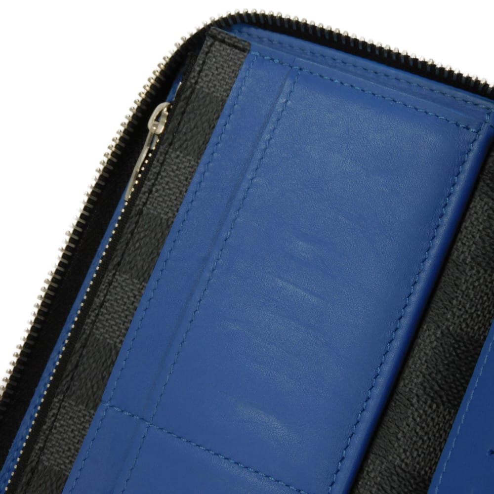 LOUIS VUITTON Long Wallet Purse N64436 Damier Graffit Canvas x Cowhide Leather blue Damier Graphite Zippy Wallet Vertical