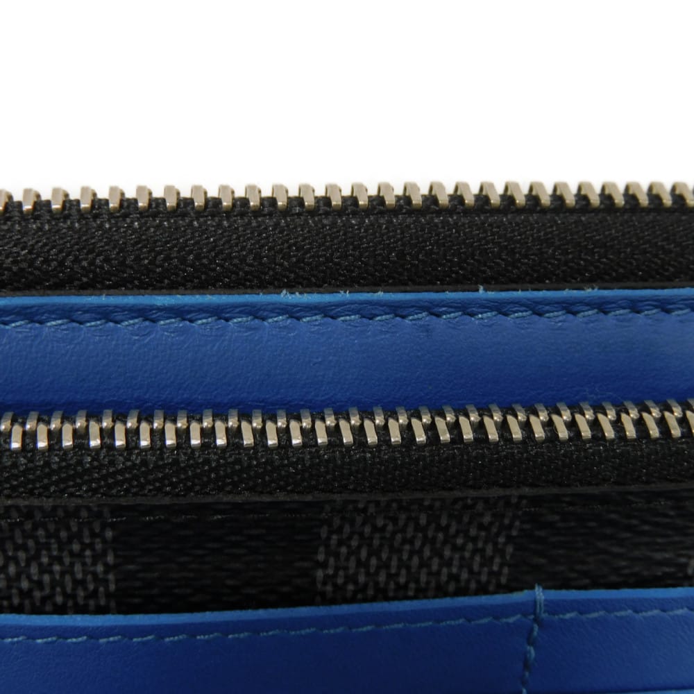 LOUIS VUITTON Long Wallet Purse N64436 Damier Graffit Canvas x Cowhide Leather blue Damier Graphite Zippy Wallet Vertical