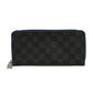 LOUIS VUITTON Long Wallet Purse N64436 Damier Graffit Canvas x Cowhide Leather blue Damier Graphite Zippy Wallet Vertical