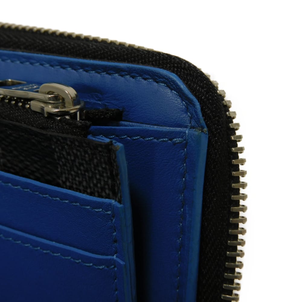 LOUIS VUITTON Long Wallet Purse N64436 Damier Graffit Canvas x Cowhide Leather blue Damier Graphite Zippy Wallet Vertical