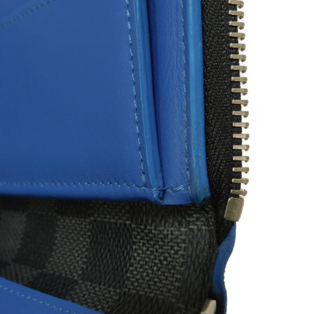 LOUIS VUITTON Long Wallet Purse N64436 Damier Graffit Canvas x Cowhide Leather blue Damier Graphite Zippy Wallet Vertical