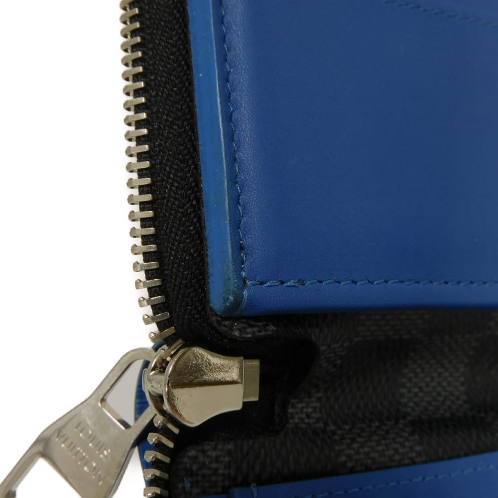 LOUIS VUITTON Long Wallet Purse N64436 Damier Graffit Canvas x Cowhide Leather blue Damier Graphite Zippy Wallet Vertical