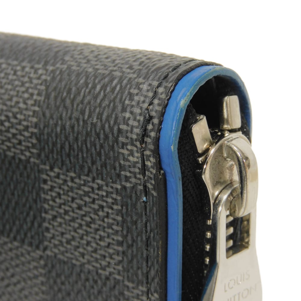 LOUIS VUITTON Long Wallet Purse N64436 Damier Graffit Canvas x Cowhide Leather blue Damier Graphite Zippy Wallet Vertical