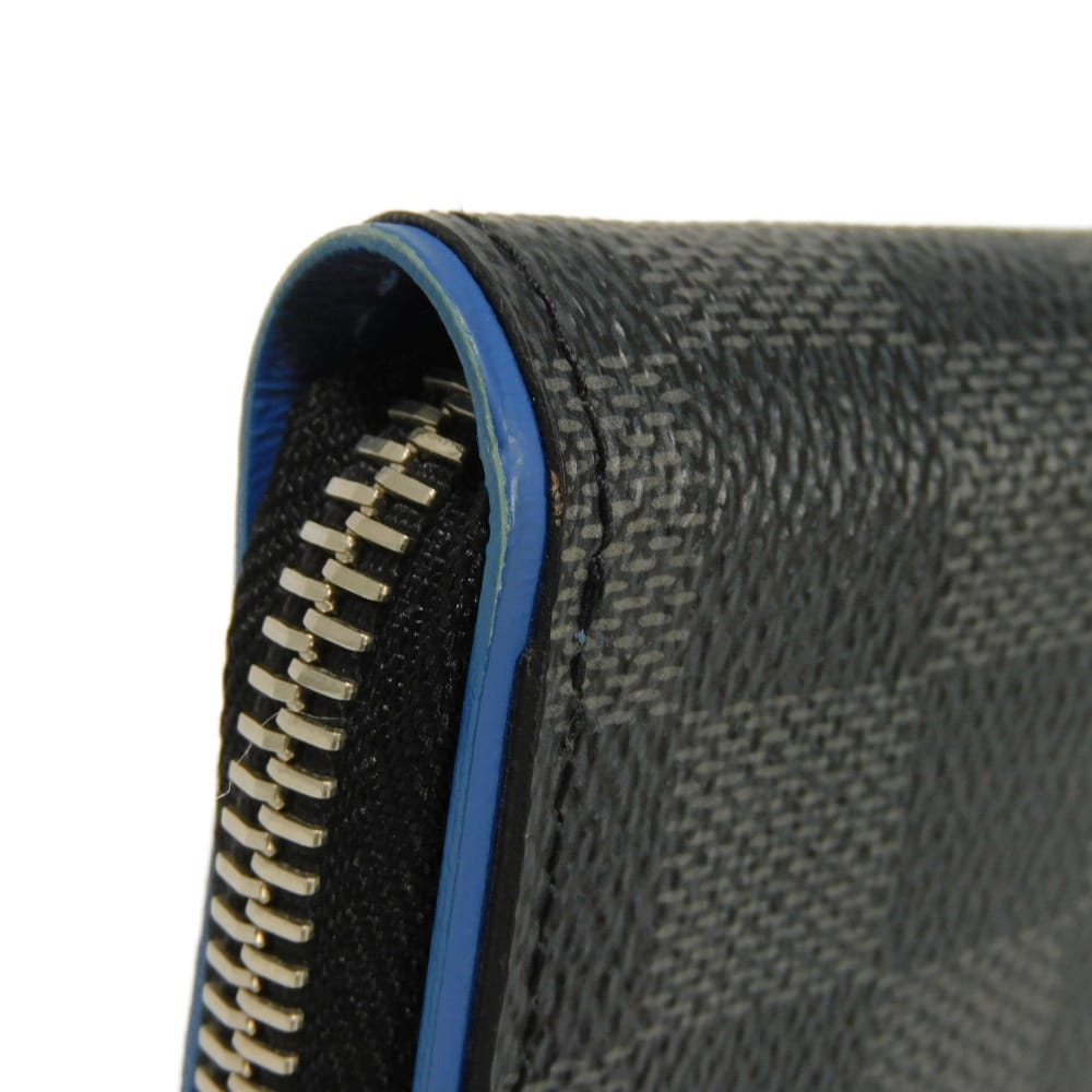 LOUIS VUITTON Long Wallet Purse N64436 Damier Graffit Canvas x Cowhide Leather blue Damier Graphite Zippy Wallet Vertical