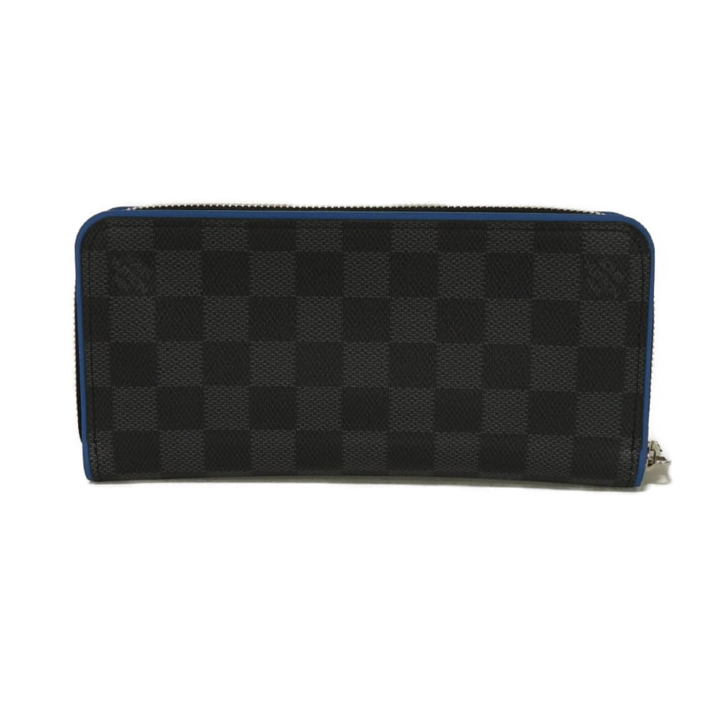 LOUIS VUITTON Long Wallet Purse N64436 Damier Graffit Canvas x Cowhide Leather blue Damier Graphite Zippy Wallet Vertical