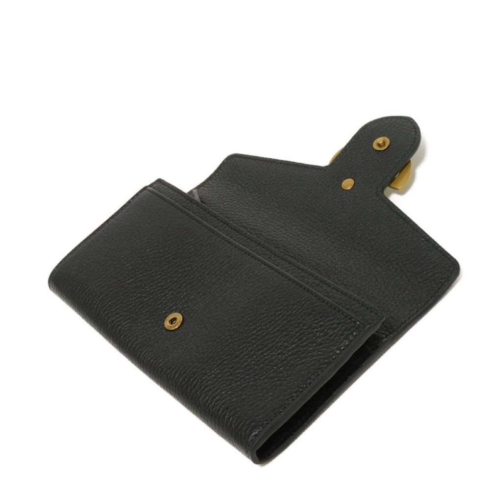 GUCCI Long Wallet Purse 779776 A7M0T 1000 Calf leather (embossed) black Double G GG Marmont Continental Wallet