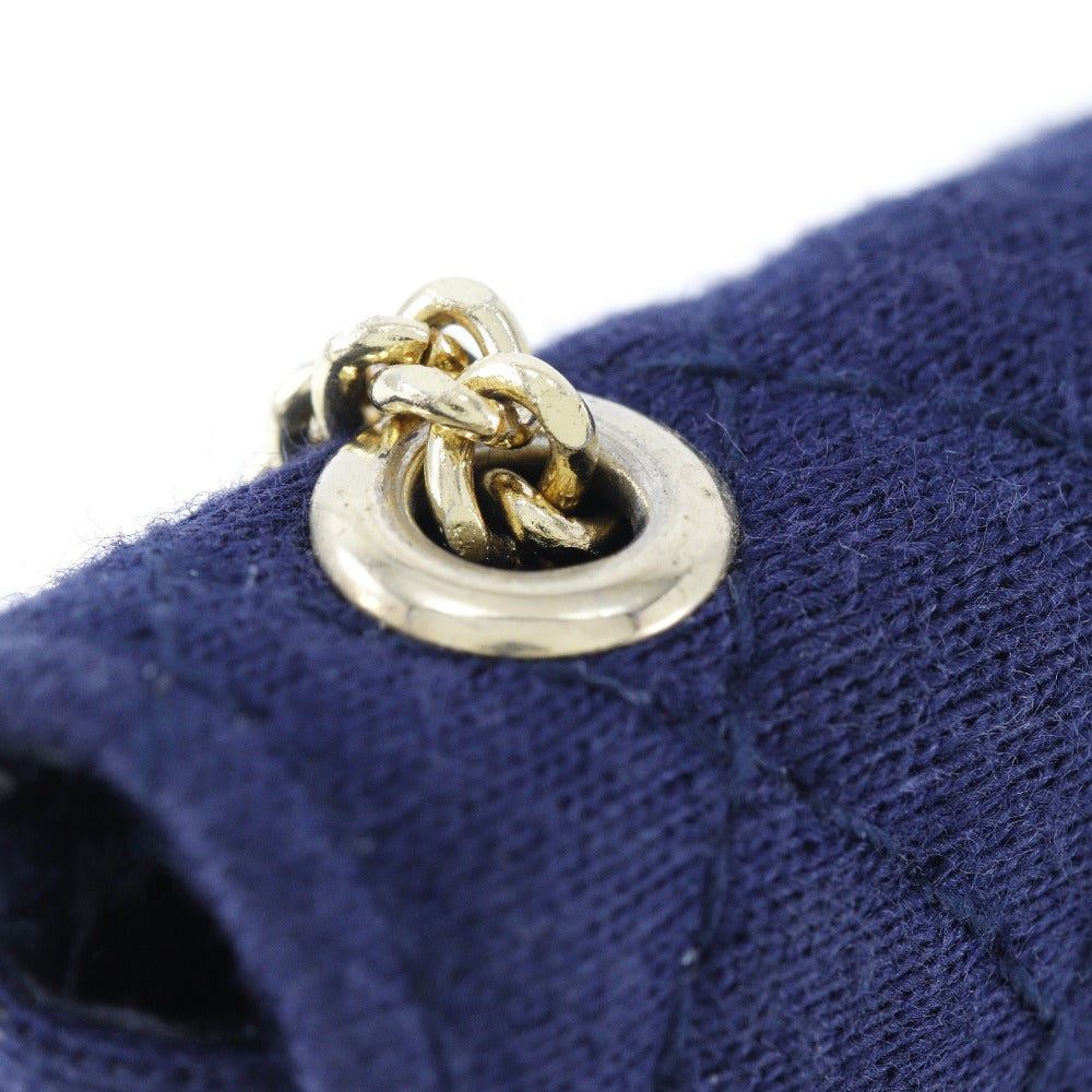 CHANEL Pouch cotton Navy Chain pochette