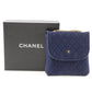 CHANEL Pouch cotton Navy Chain pochette