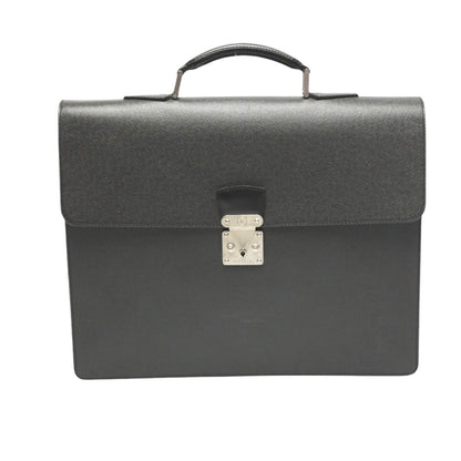 LOUIS VUITTON Handbag M30032 Taiga black Documents bag Taiga Serviet Moskova mens Used Authentic