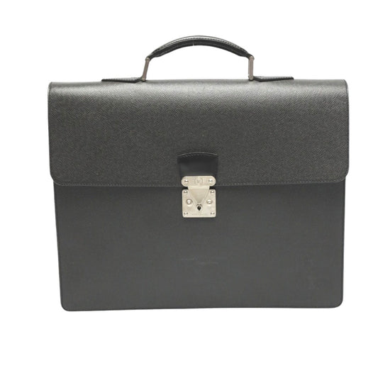 LOUIS VUITTON Handbag M30032 Taiga black Documents bag Taiga Serviet Moskova mens Used Authentic