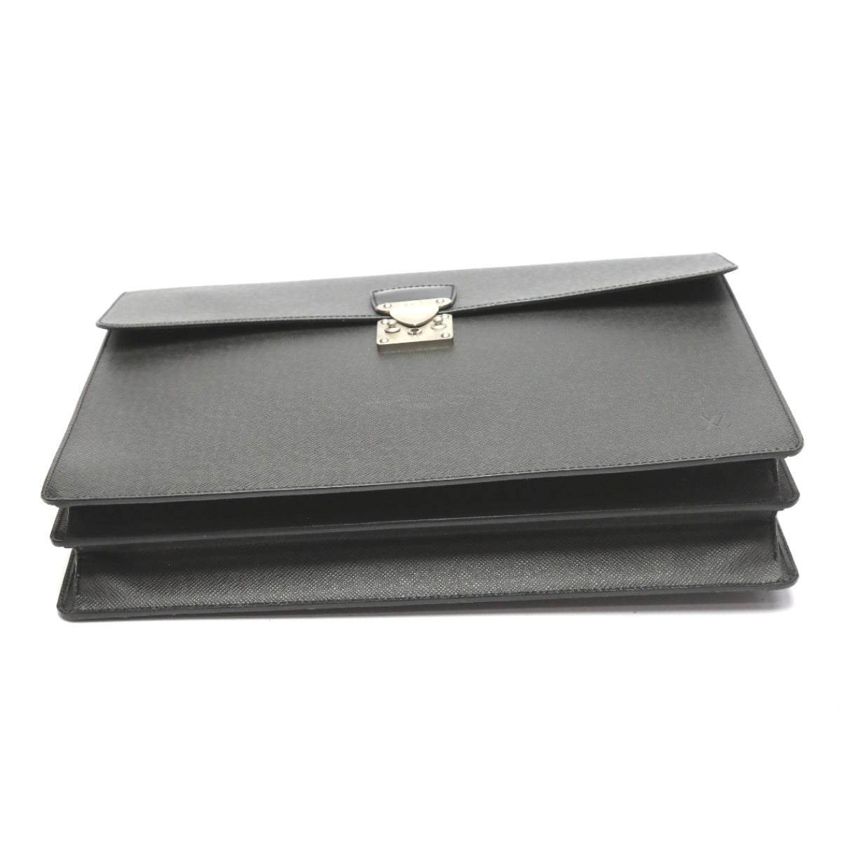 LOUIS VUITTON Handbag M30032 Taiga black Documents bag Taiga Serviet Moskova mens Used Authentic