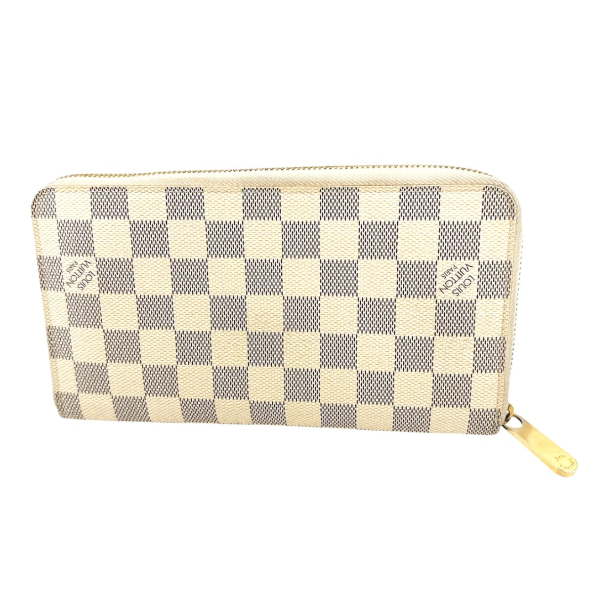 LOUIS VUITTON Long Wallet Purse N60012 Damier canvas white Zip Around long wallet Damier Azur Zippy Organizer unisex(Unisex) Used Authentic
