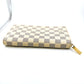 LOUIS VUITTON Long Wallet Purse N60012 Damier canvas white Zip Around long wallet Damier Azur Zippy Organizer unisex(Unisex) Used Authentic