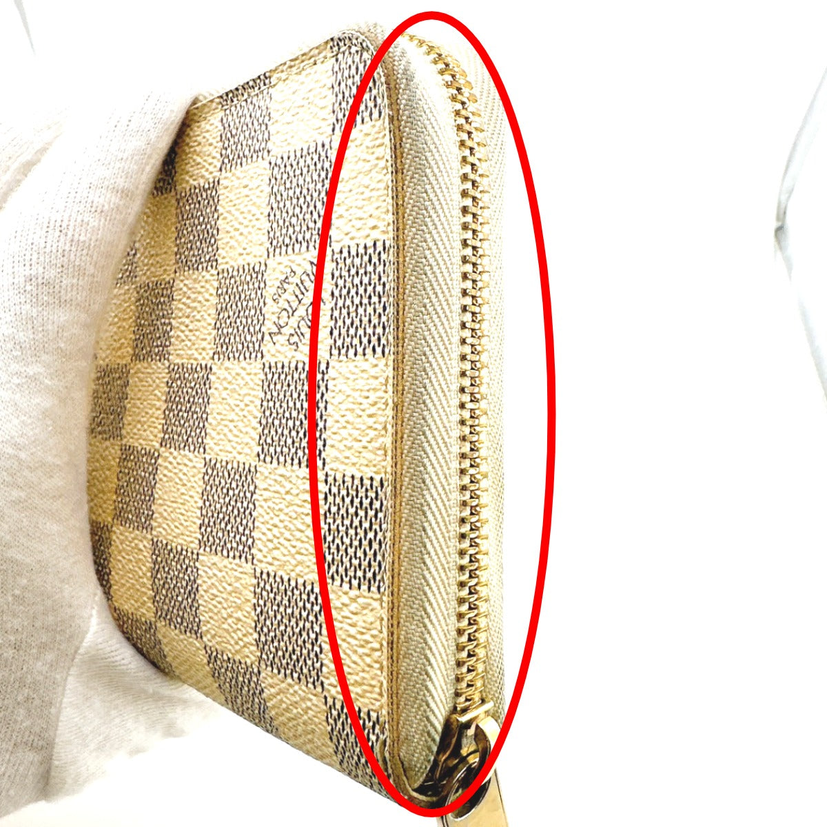 LOUIS VUITTON Long Wallet Purse N60012 Damier canvas white Zip Around long wallet Damier Azur Zippy Organizer unisex(Unisex) Used Authentic
