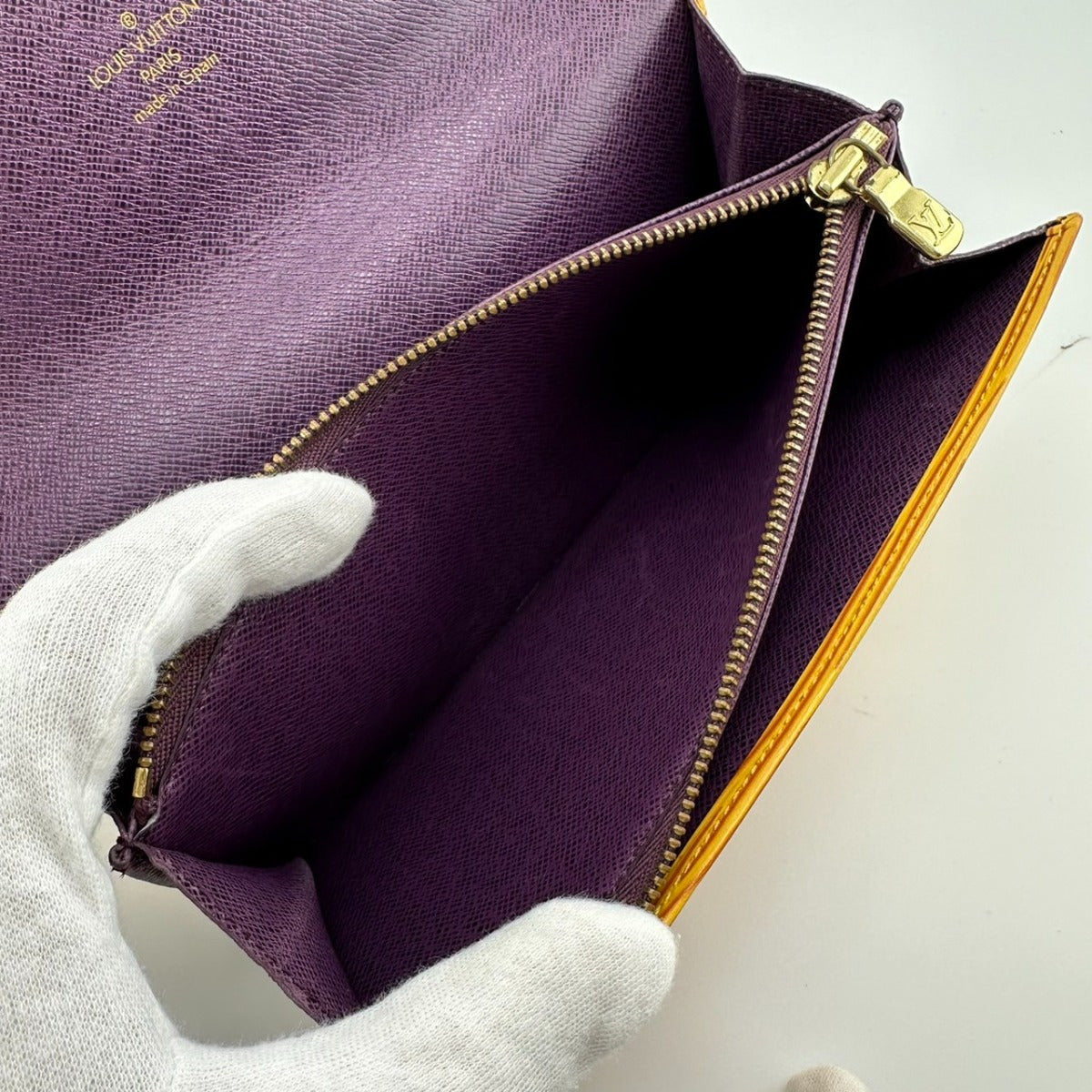LOUIS VUITTON Long Wallet Purse ‚l63579 Epi Leather yellow Trifold purse Epi Porto Mon Credit Women Used Authentic